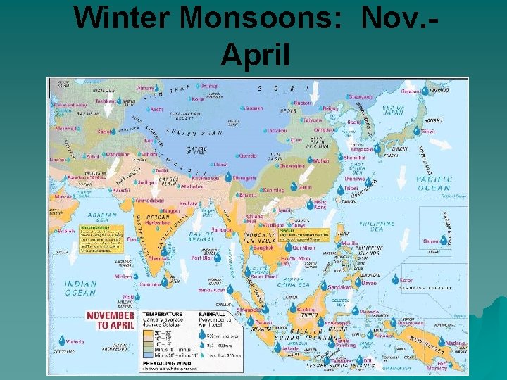Winter Monsoons: Nov. April 