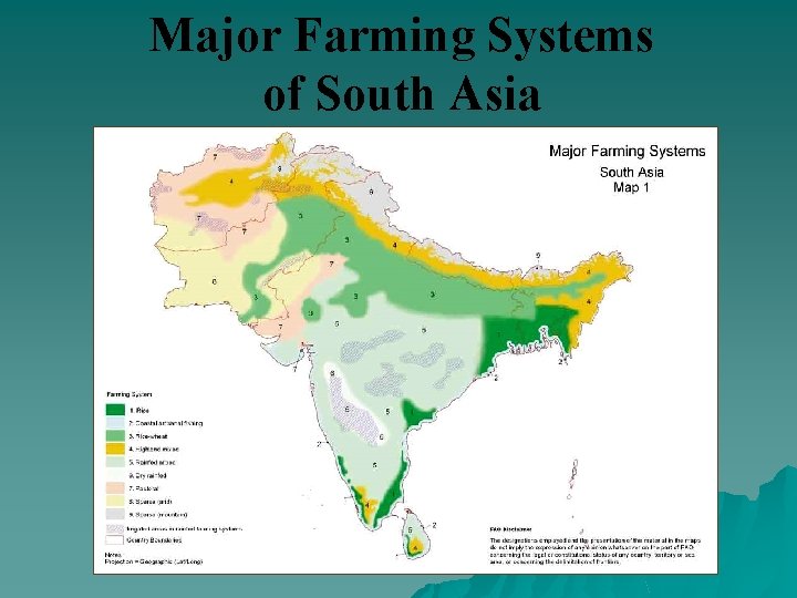 Major Farming Systems of South Asia 