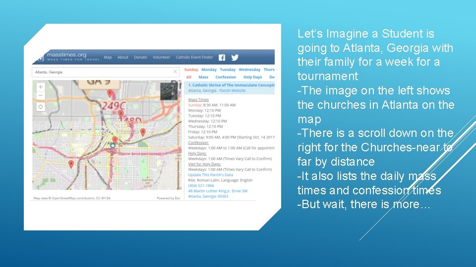 Let’s Imagine a Student is going to Atlanta, Georgia with their family for a