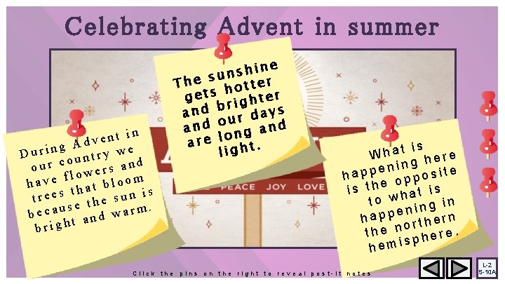 Celebrating Advent in summer in t n e v g Ad n i r