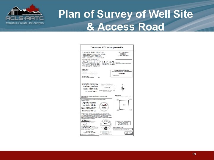 Plan of Survey of Well Site & Access Road 24 