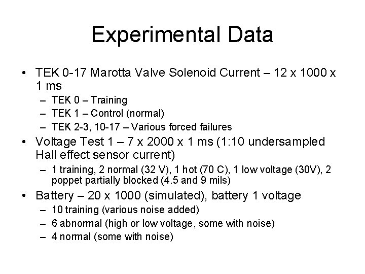 Experimental Data • TEK 0 -17 Marotta Valve Solenoid Current – 12 x 1000