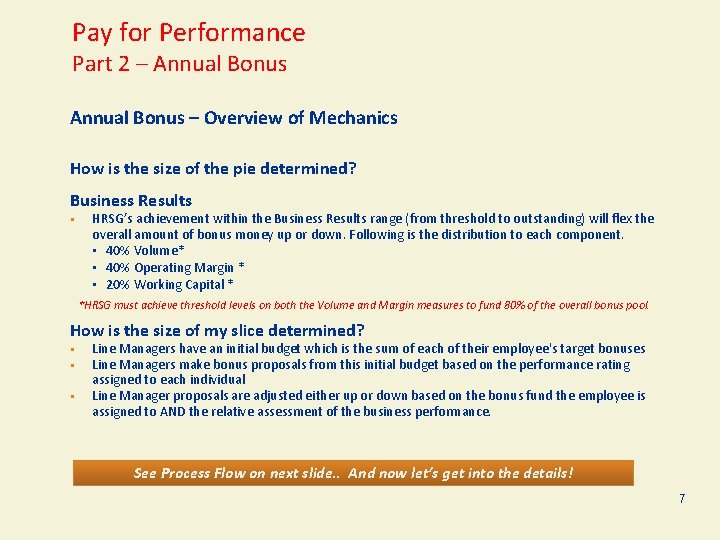 Pay for Performance Part 2 – Annual Bonus – Overview of Mechanics How is
