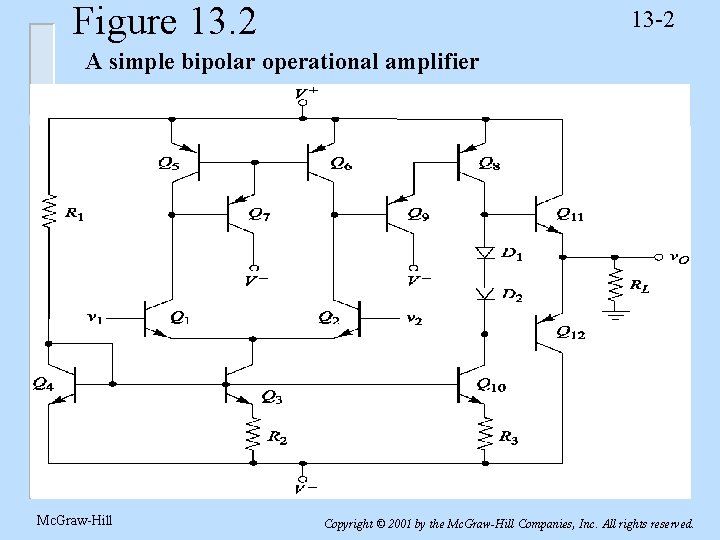 Figure 13. 2 13 -2 A simple bipolar operational amplifier Mc. Graw-Hill Copyright ©