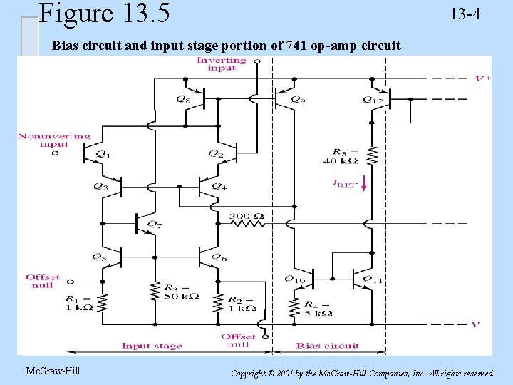 Figure 13. 5 13 -4 Bias circuit and input stage portion of 741 op-amp