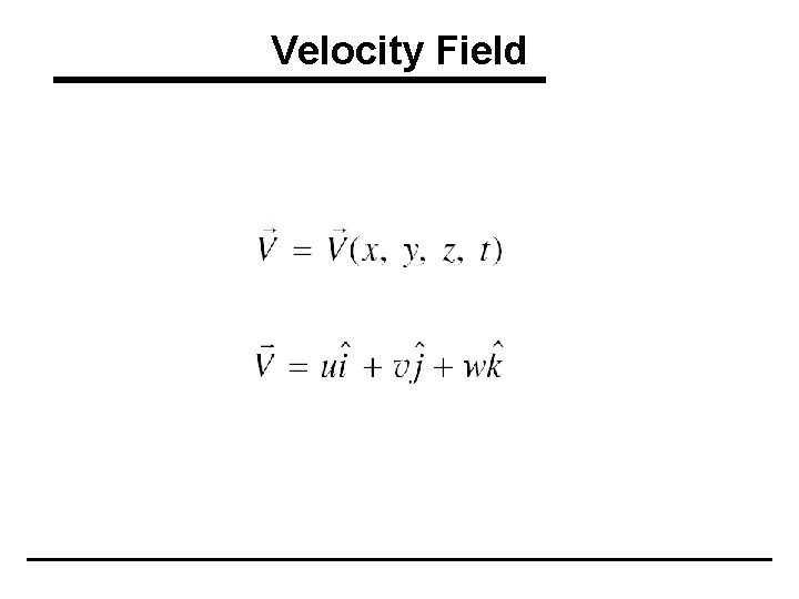 Velocity Field 