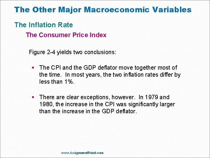 The Other Major Macroeconomic Variables The Inflation Rate The Consumer Price Index Figure 2