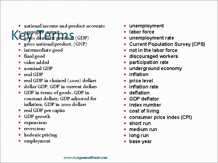 § § § national income and product accounts aggregate output gross domestic product, (GDP)