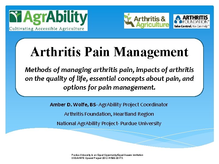 Arthritis Pain Management Methods of managing arthritis pain, impacts of arthritis on the quality