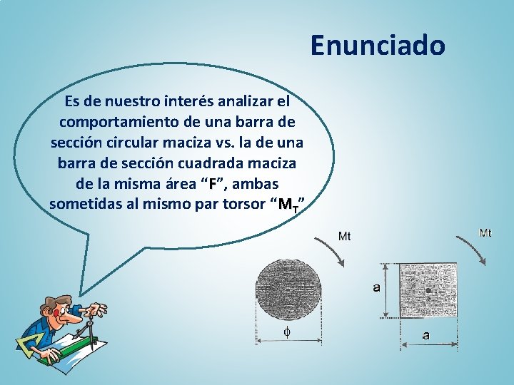 Enunciado Es de nuestro interés analizar el comportamiento de una barra de sección circular