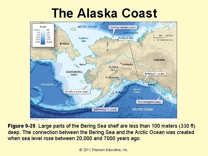 The Alaska Coast Figure 9 -28 Large parts of the Bering Sea shelf are