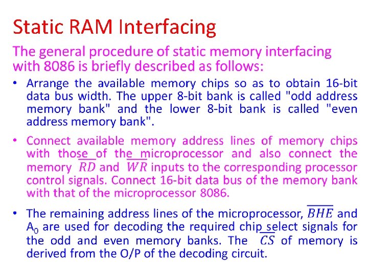 Static RAM Interfacing • 