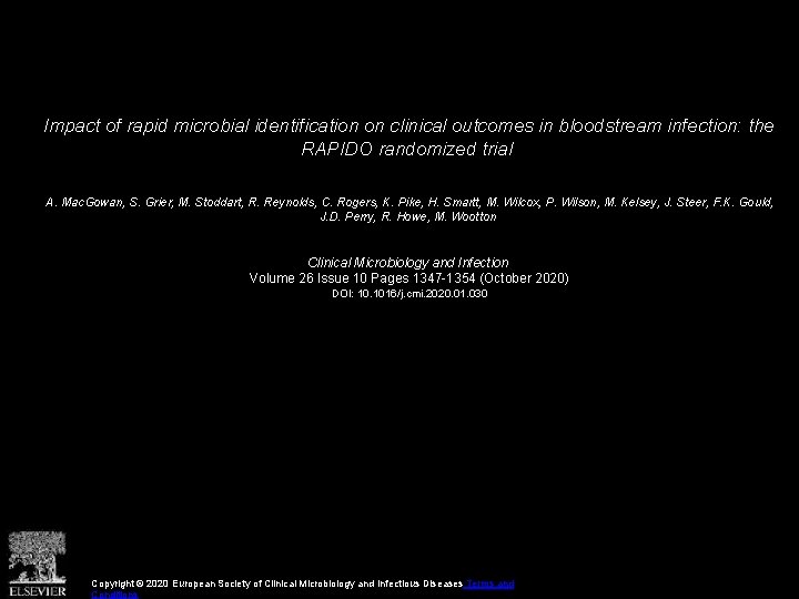 Impact of rapid microbial identification on clinical outcomes in bloodstream infection: the RAPIDO randomized