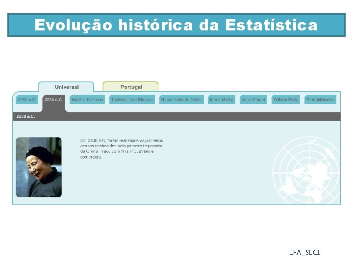 Evolução histórica da Estatística EFA_SEC 1 