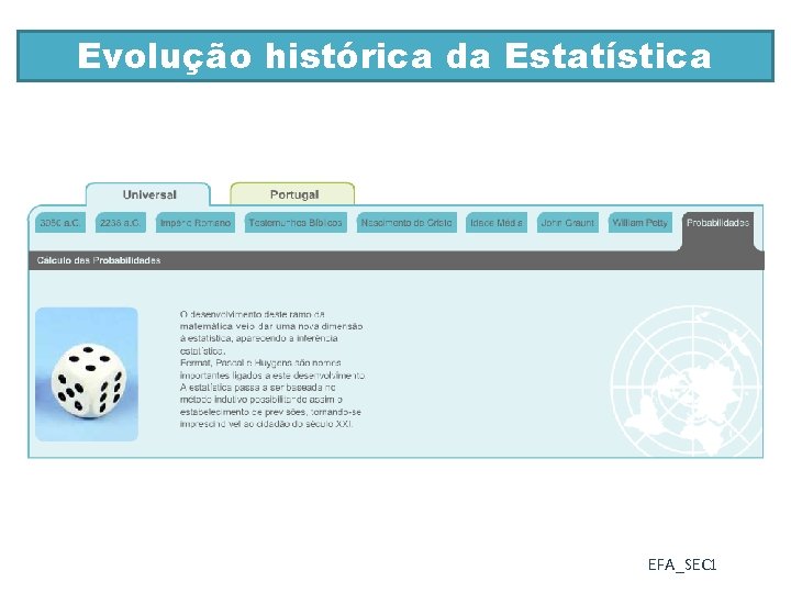 Evolução histórica da Estatística EFA_SEC 1 