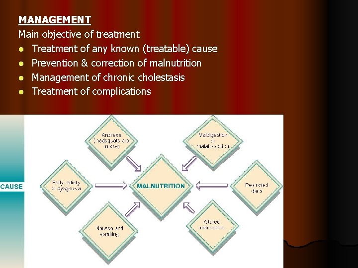 MANAGEMENT Main objective of treatment l Treatment of any known (treatable) cause l Prevention