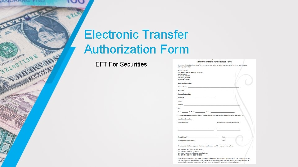 Electronic Transfer Authorization Form EFT For Securities 