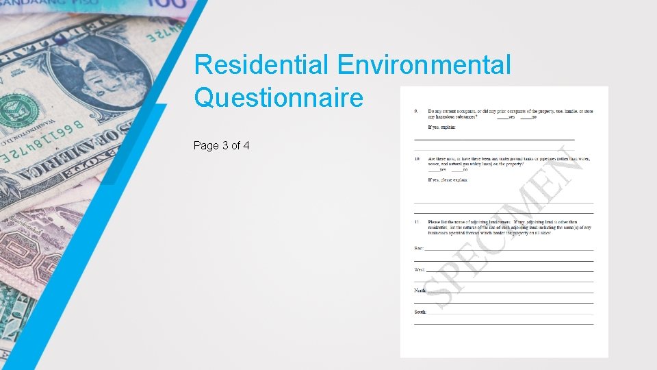 Residential Environmental Questionnaire Page 3 of 4 