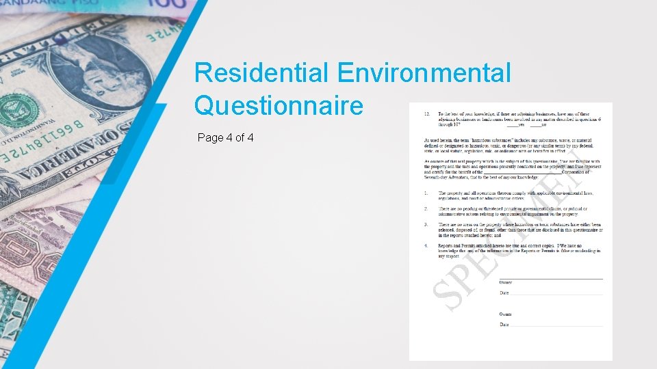 Residential Environmental Questionnaire Page 4 of 4 