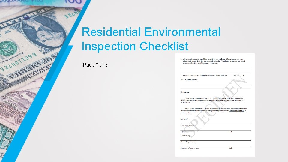 Residential Environmental Inspection Checklist Page 3 of 3 