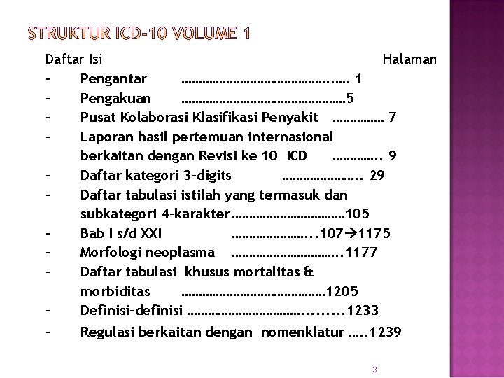 Daftar Isi Halaman Pengantar …………………. . …. 1 Pengakuan …………………… 5 Pusat Kolaborasi Klasifikasi