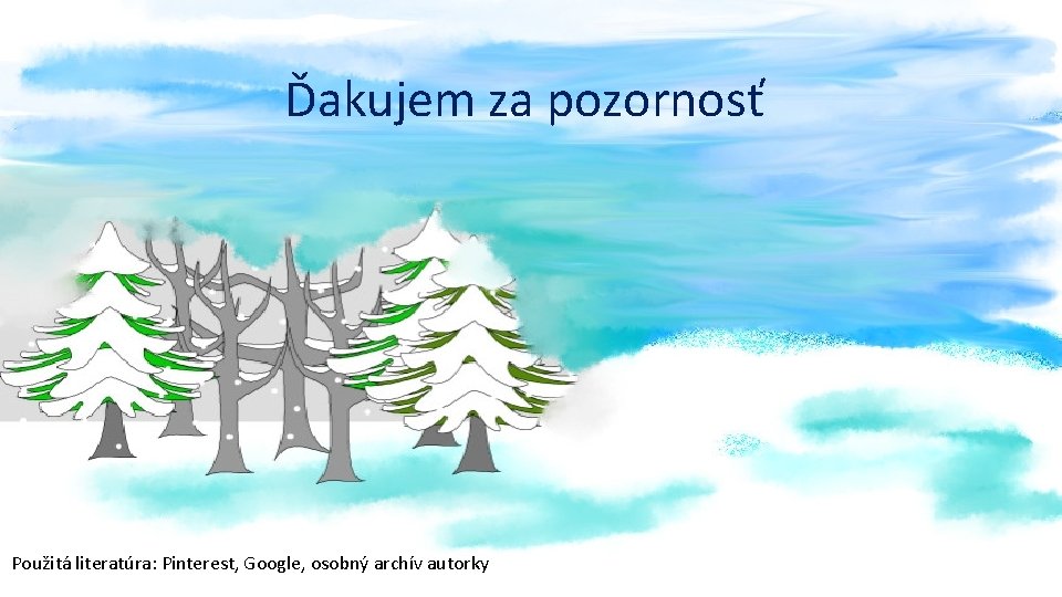 Ďakujem za pozornosť Použitá literatúra: Pinterest, Google, osobný archív autorky 