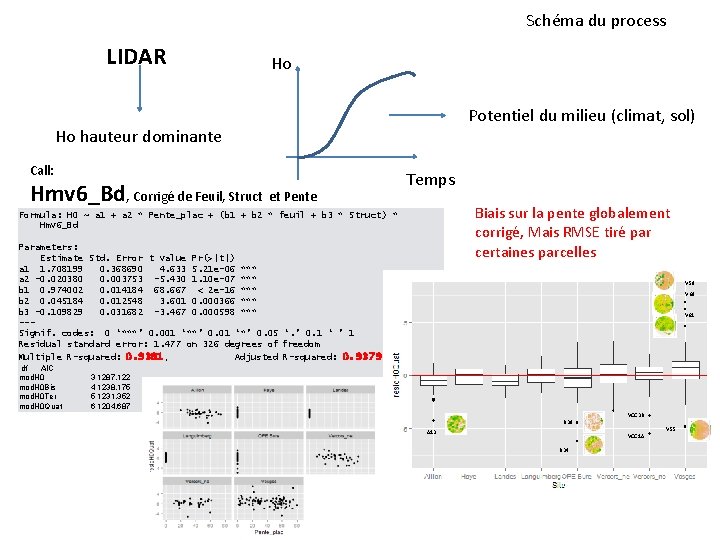 Schéma du process LIDAR Ho Potentiel du milieu (climat, sol) Ho hauteur dominante Call: