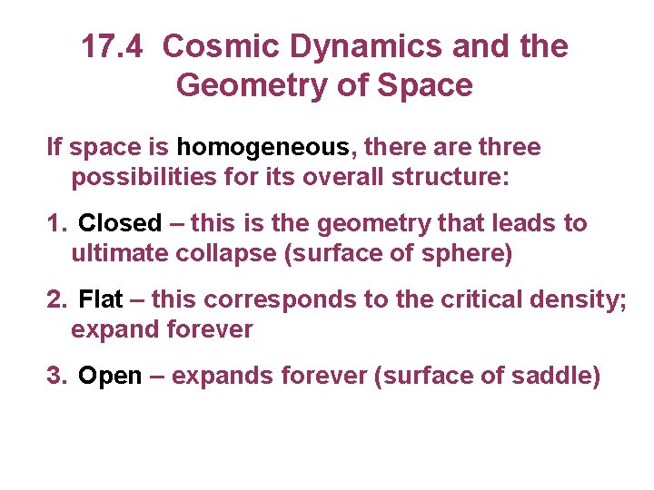 Space Dynamics Notes Lecture Outlines Chapter 17 Astronomy A Beginners Guide