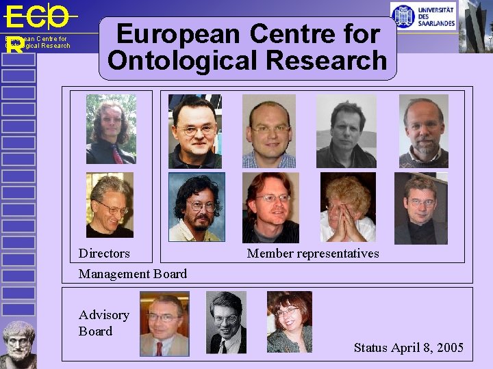 ECO R European Centre for Ontological Research Directors Management Board Member representatives Advisory Board