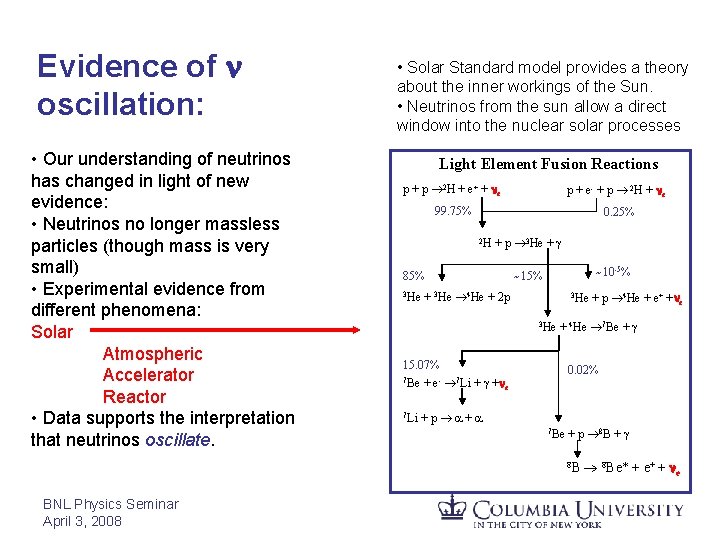 Evidence of oscillation: • Our understanding of neutrinos has changed in light of new