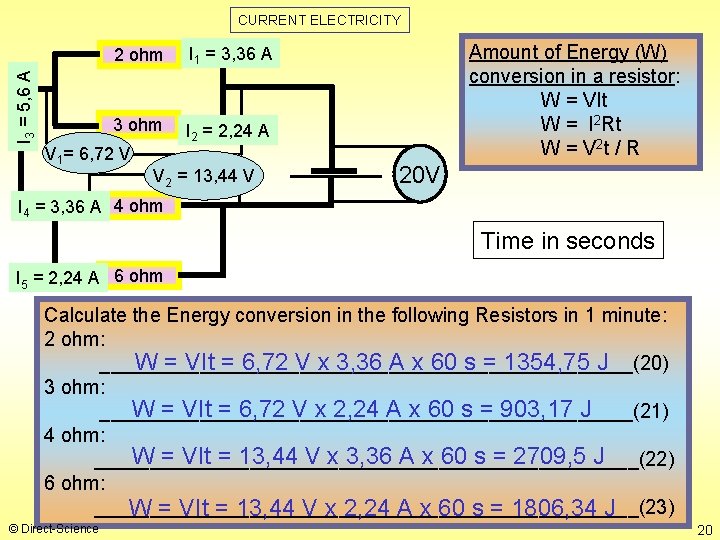 I 3 = 5, 6 A CURRENT ELECTRICITY 2 ohm I 1 = 3,