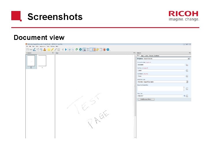 Screenshots Document view 