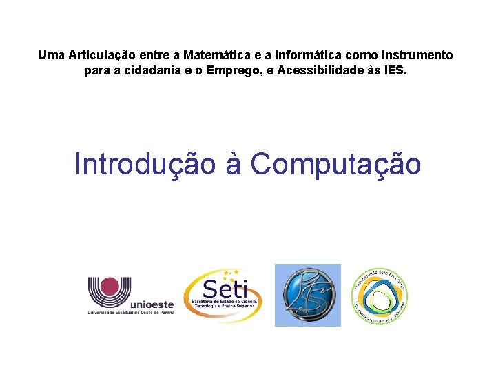 Uma Articulação entre a Matemática e a Informática como Instrumento para a cidadania e