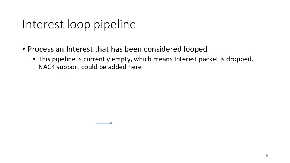 Interest loop pipeline • Process an Interest that has been considered looped • This