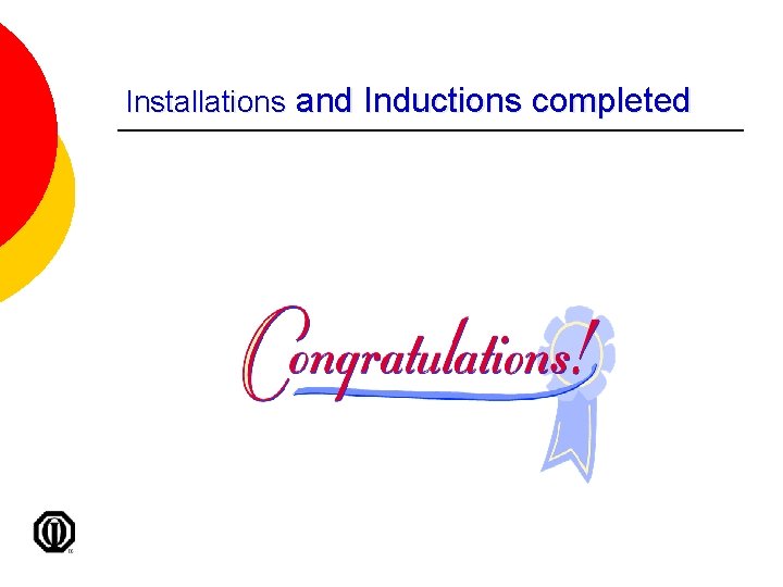 Installations and Inductions completed 