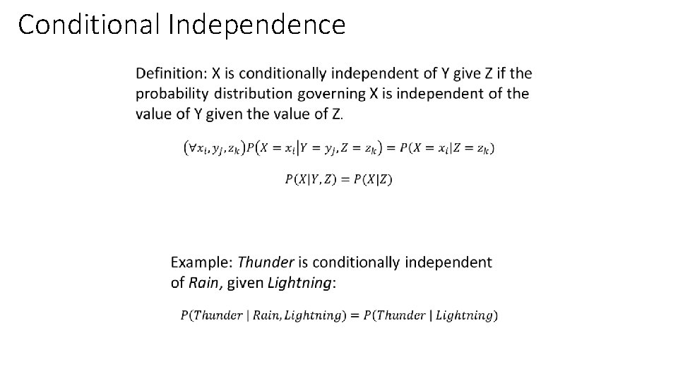 Conditional Independence 