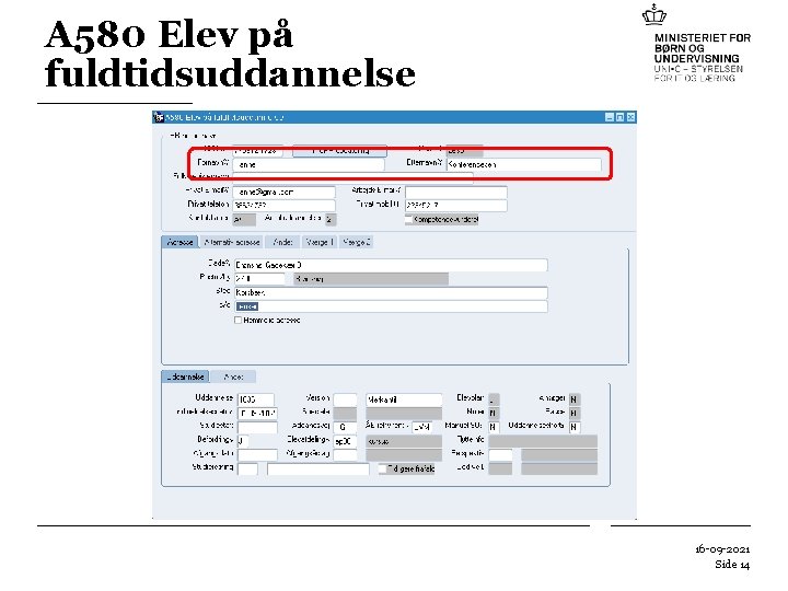 A 580 Elev på fuldtidsuddannelse 16 -09 -2021 Side 14 