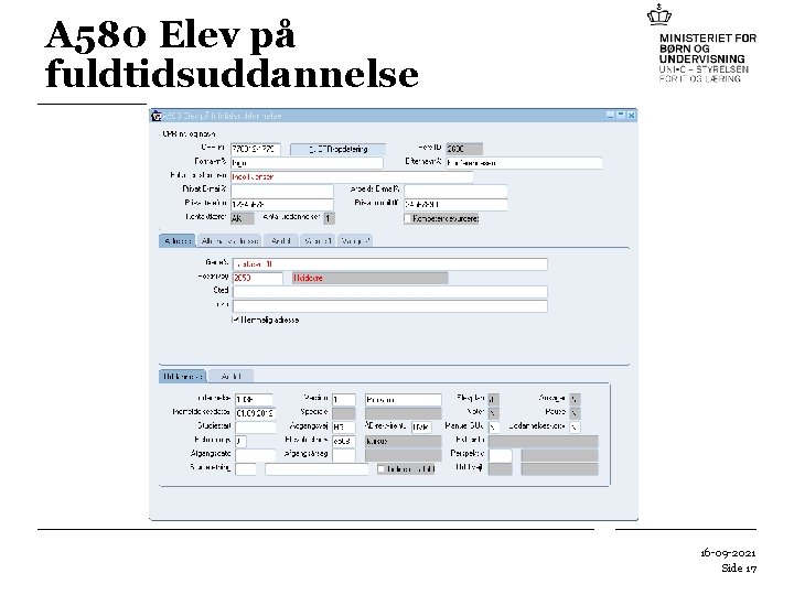 A 580 Elev på fuldtidsuddannelse 16 -09 -2021 Side 17 