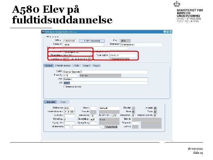 A 580 Elev på fuldtidsuddannelse 16 -09 -2021 Side 19 