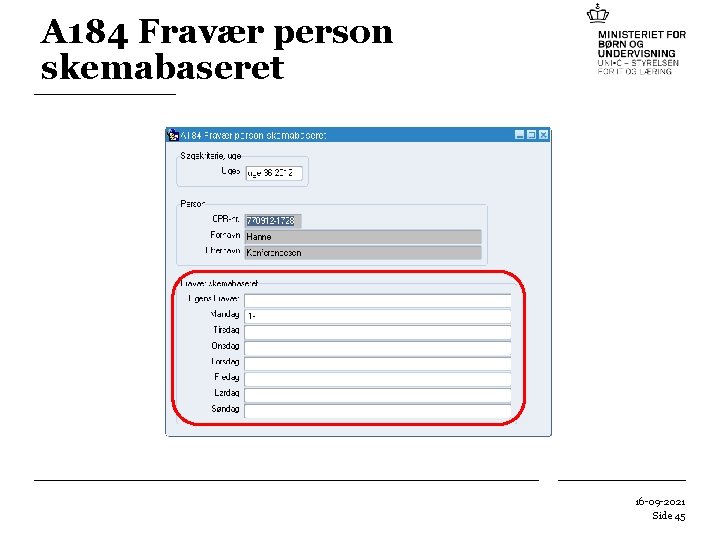 A 184 Fravær person skemabaseret 16 -09 -2021 Side 45 