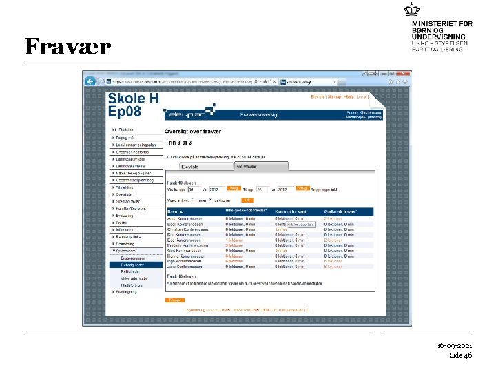 Fravær 16 -09 -2021 Side 46 