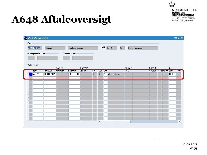 A 648 Aftaleoversigt 16 -09 -2021 Side 54 