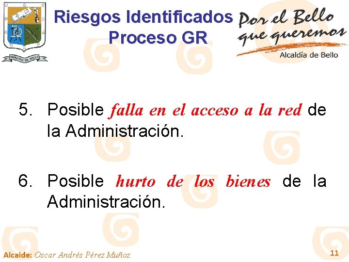 Riesgos Identificados Proceso GR 5. Posible falla en el acceso a la red de