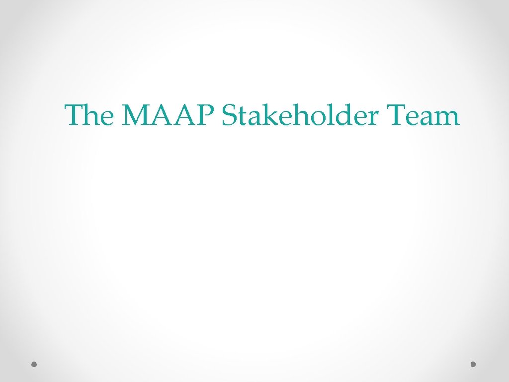 The MAAP Stakeholder Team 