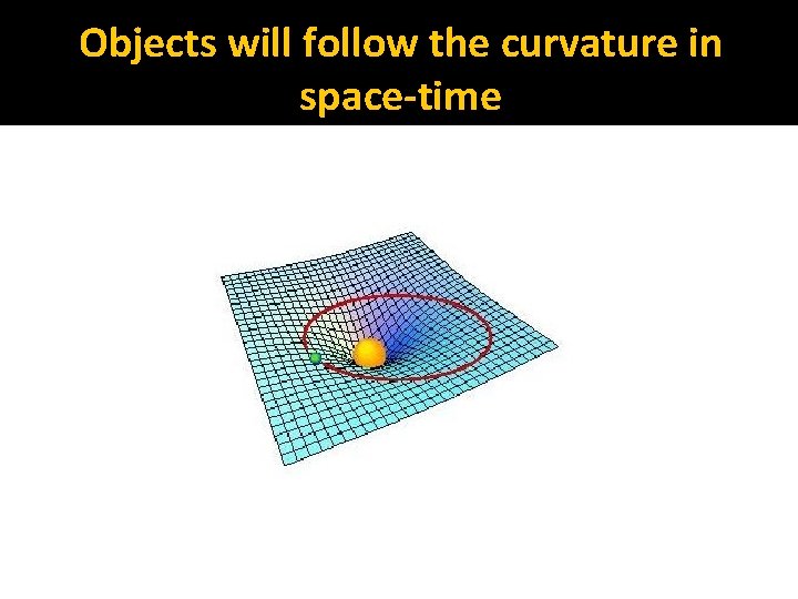 Objects will follow the curvature in space-time 