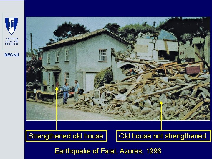 DECivil Strengthened old house Old house not strengthened Earthquake of Faial, Azores, 1998 