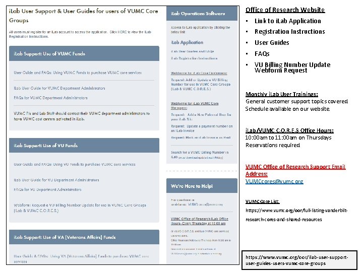 Office of Research Website • Link to i. Lab Application • Registration Instructions •