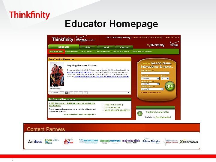 Educator Homepage Confidential and proprietary material for authorized Verizon Foundation personnel only. Use, disclosure