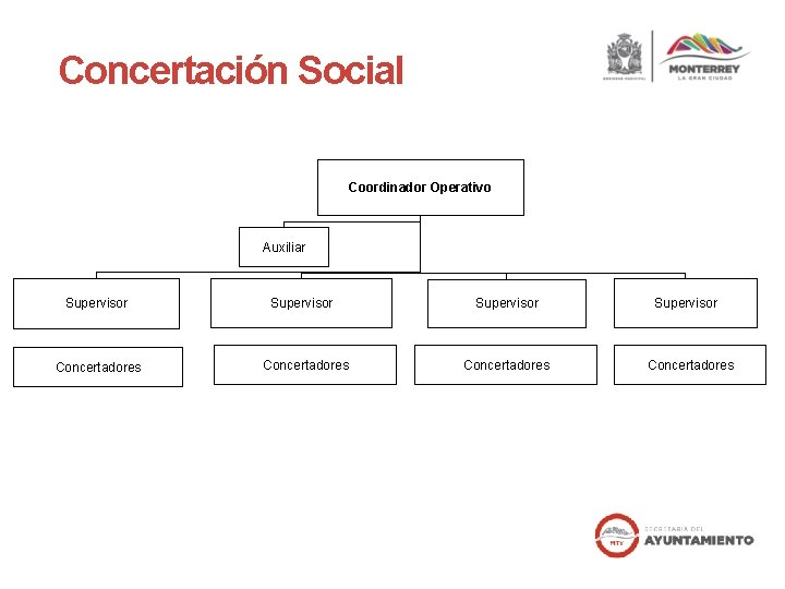 Concertación Social Coordinador Operativo Auxiliar Supervisor Concertadores 