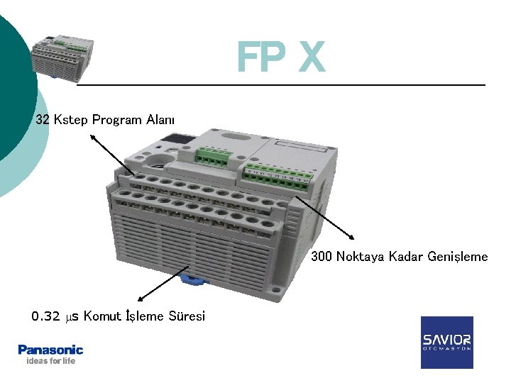 FP X 32 Kstep Program Alanı 300 Noktaya Kadar Genişleme 0. 32 s Komut